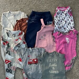 Bundled Assorted Baby Onesies and Outfits